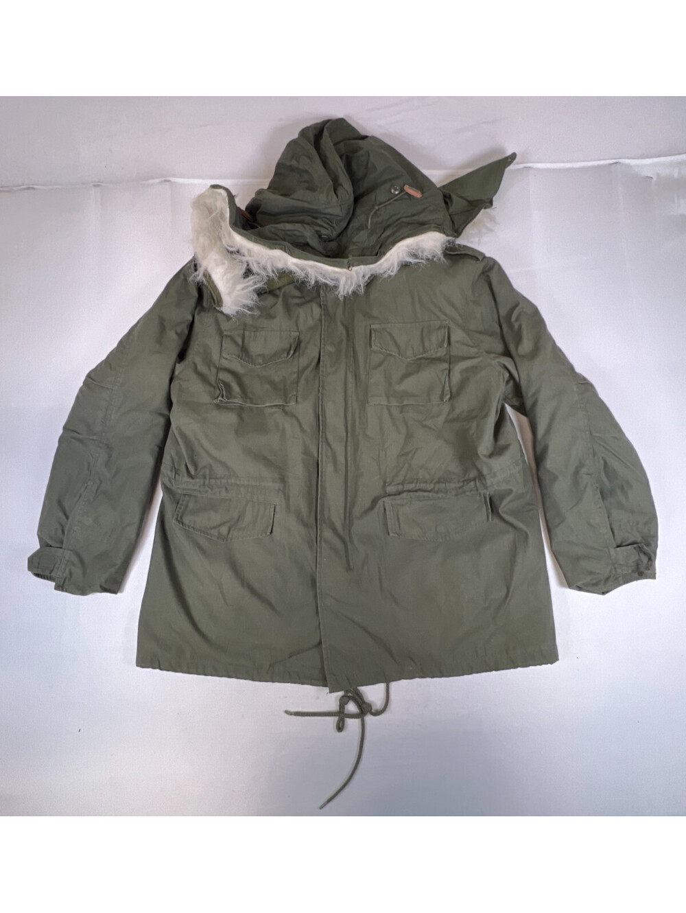 Rothco Mens 2XL Green M-65 Field Jacket Fur Hood Military Utility Coat Parka